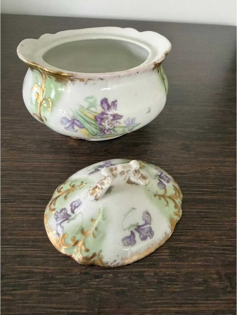 Limoges France Porcelain Lidded Sugar Bowl